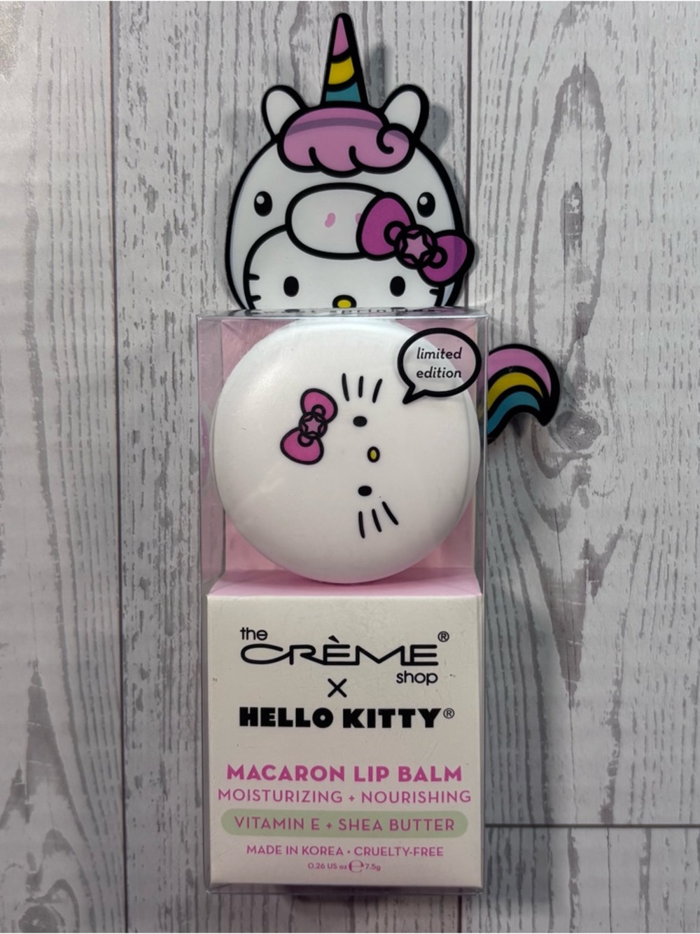 The Crème Shop x Hello Kitty Unicorn Macaron Lip Balm – Limited Edition – NWT